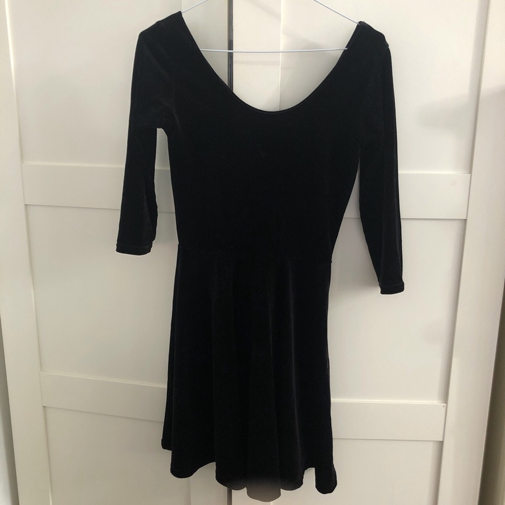 Black Velvet Off Shoulder Dress
